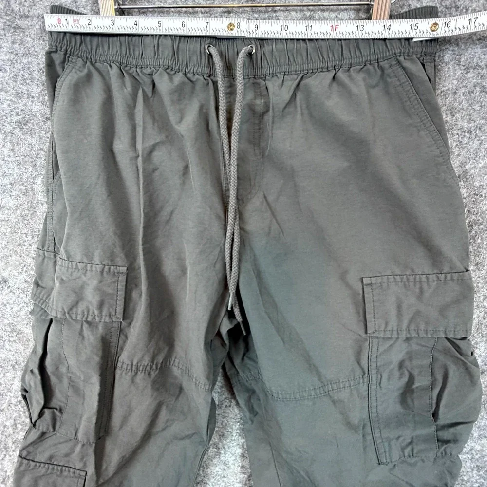 PacSun Baggy Pants Men Medium Gray Cargo Pocket Outdoor Hiking Drawstring Travel